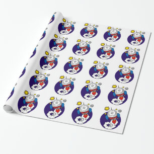 space rocket kid (add your face photo) wrapping paper