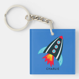 Space Rocket kids Key Ring