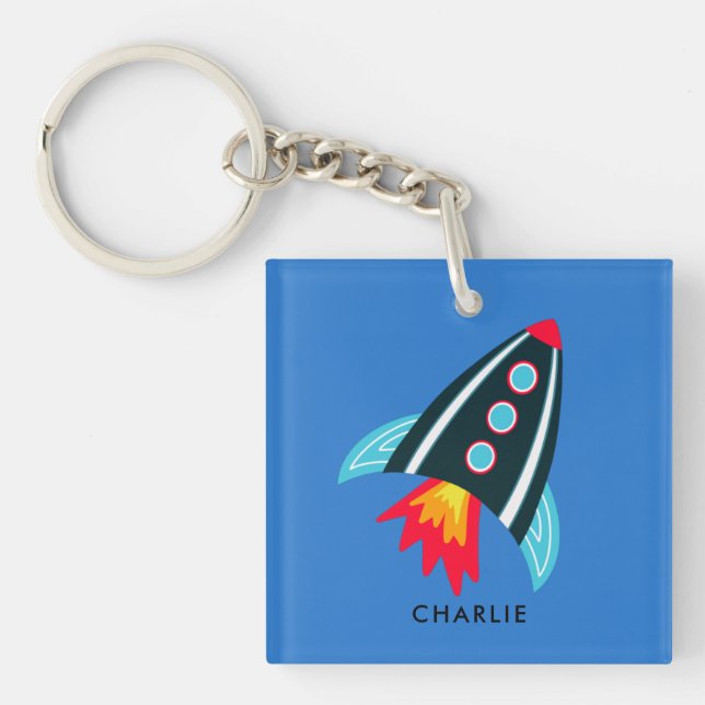 Space Rocket kids Key Ring (Front)