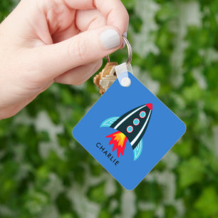Space Rocket kids Key Ring