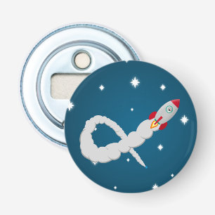 Space Rocket Launch in Space Bottle Opener