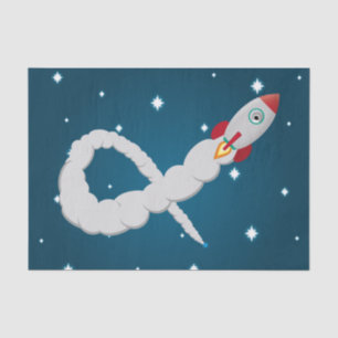 Space Rocket Launch in Space Tissue Paper