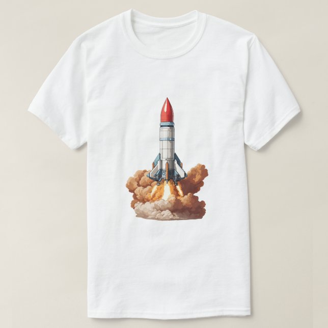 Space Rocket Launch T-Shirt (Design Front)