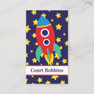 Space Rocket Personalised Calling Card