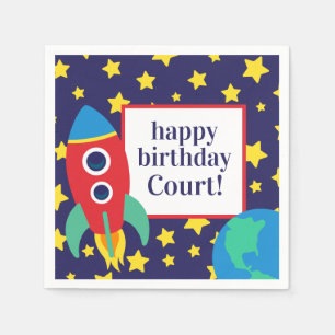 Space Rocket Personalised Party Napkins
