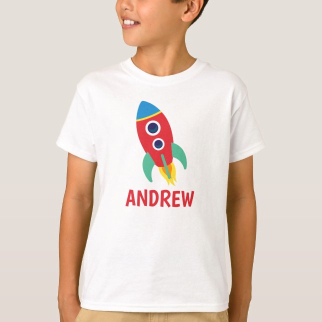 Space Rocket Personalised T-shirt (Front)