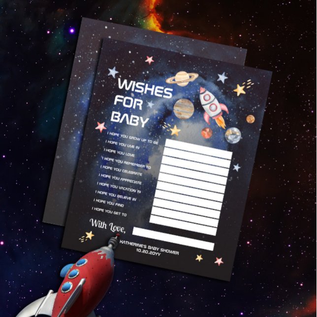 Space Rocket Planets Baby Shower Wishes for Baby (Creator Uploaded)