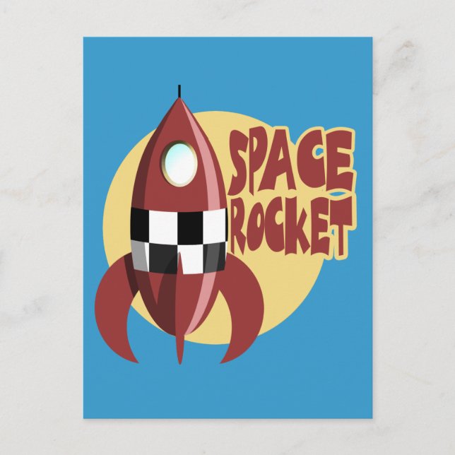 Space Rocket Postcard (Front)