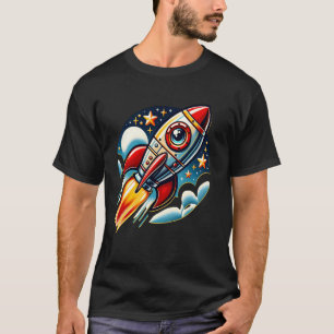 Space Rocket. s Retro Blast Off s Outer Space T-Shirt