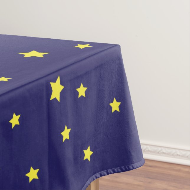 Space Rocket Ship Birthday Party Tablecloth (In Situ)