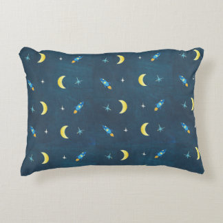 Space Rocket Ship Pattern Decorative Cushion
