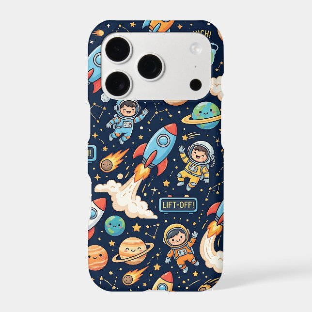 Space Rocket Smartphone Case: Cute Launch Pattern (Back)