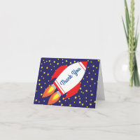 Space Rocket Star Ship Thank You 1st Birthday