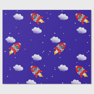 Space rocket - wrapping paper