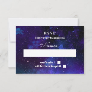 Space rsvp. Night stars. Navy modern wedding RSVP Card