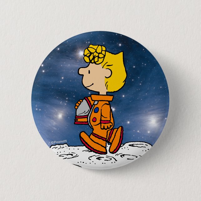 SPACE | Sally Brown Astronaut 6 Cm Round Badge (Front)