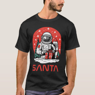 Space Santa Claus Astronaut Cosmos Presents Cool C T-Shirt