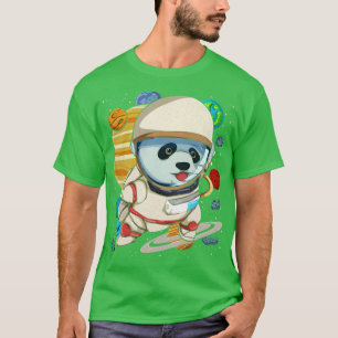Space Science Astronaut Animal Cute Panda T-Shirt