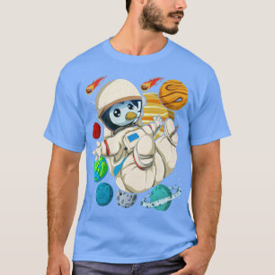Space Science Astronaut Animal Cute Pinguin T-Shirt