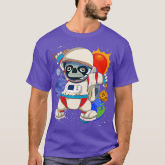 Space Science Sloth Animal Astronaut T-Shirt