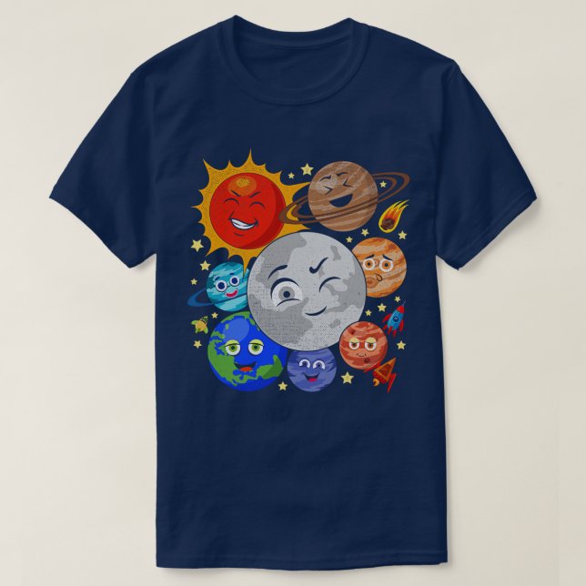 Space Science Universe Astronaut Astronomy Cute Pl T-Shirt (Design Front)