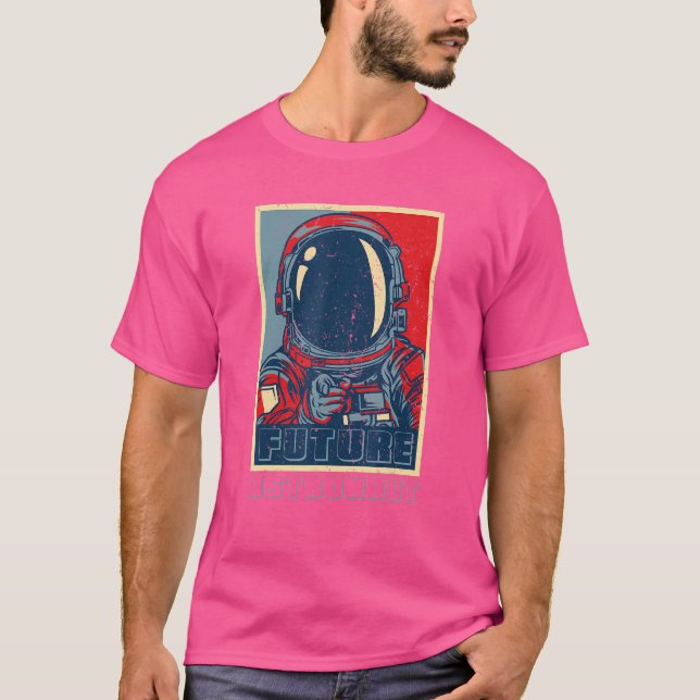 Space Scientist Astronomy  Retro Future Astronaut T-Shirt (Front)