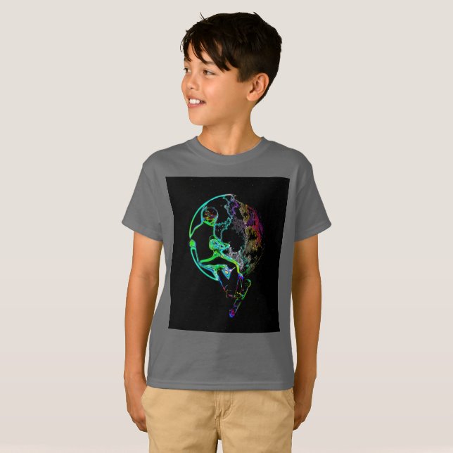 Space Scooting - Flying Scooter Boy T-Shirt (Front Full)