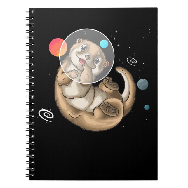 Space Sea Otter Astronaut Otter Notebook (Front)