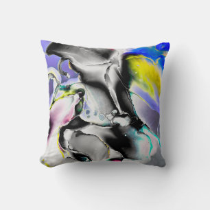 Space. Shiny White Background. Smoke Slate Picture Cushion
