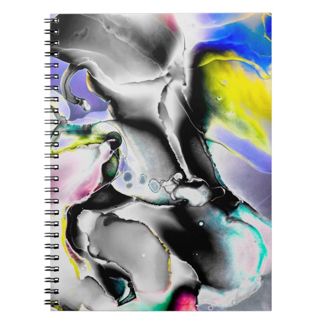 Space. Shiny White Background. Smoke Slate Picture Notebook (Front)