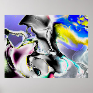 Space. Shiny White Background. Smoke Slate Picture Poster