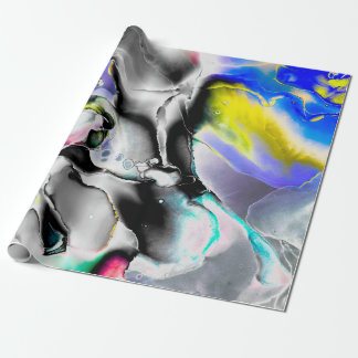 Space. Shiny White Background. Smoke Slate Picture Wrapping Paper