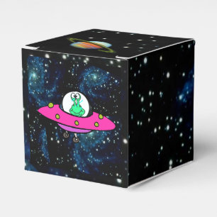 Space Ship, Planets, & Alien On Funny Favour Box