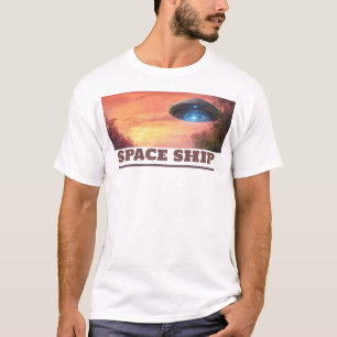 Space Ship printed T-shirt