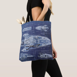 Space Ship Sci-Fi Diagram Tote Bag