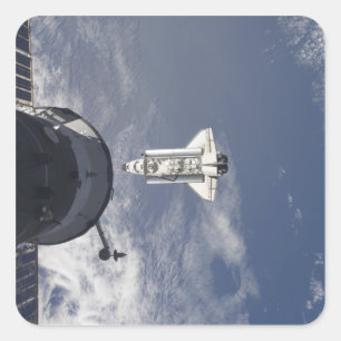 Space Shuttle Atlantis and a Russian spacecraft Square Sticker