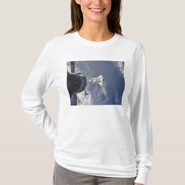 Space Shuttle Atlantis and a Russian spacecraft T-Shirt (Front)