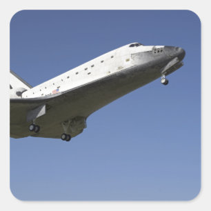 Space shuttle Atlantis approaching Runway 33 2 Square Sticker