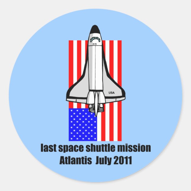 space shuttle Atlantis Classic Round Sticker (Front)
