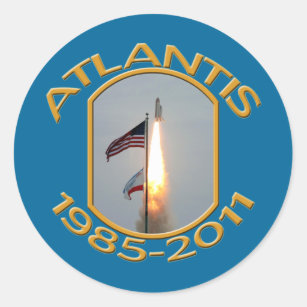 Space Shuttle Atlantis Final Lift Off Photo Classic Round Sticker