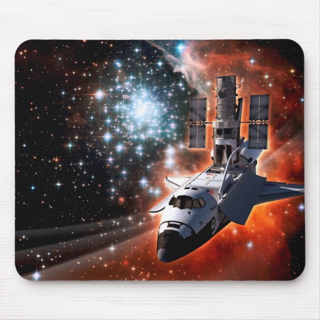 Space Shuttle Atlantis Hubble Telescope Artwork Mouse Mat (Front)