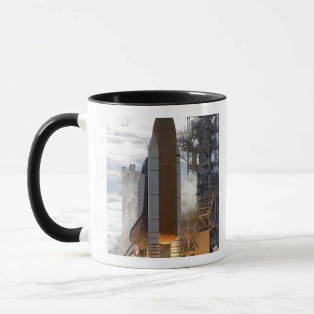 Space Shuttle Atlantis lifts off 15 Mug (Left)