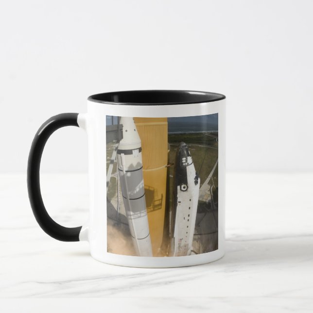 Space Shuttle Atlantis lifts off 17 Mug (Left)