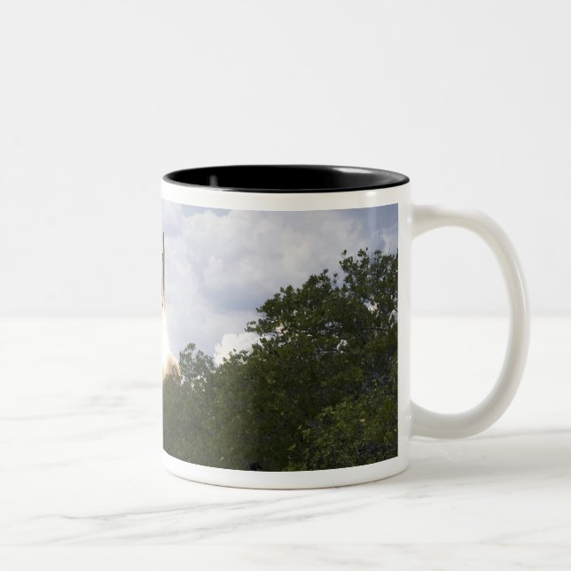 Space Shuttle Atlantis lifts off 25 Two-Tone Coffee Mug (Right)