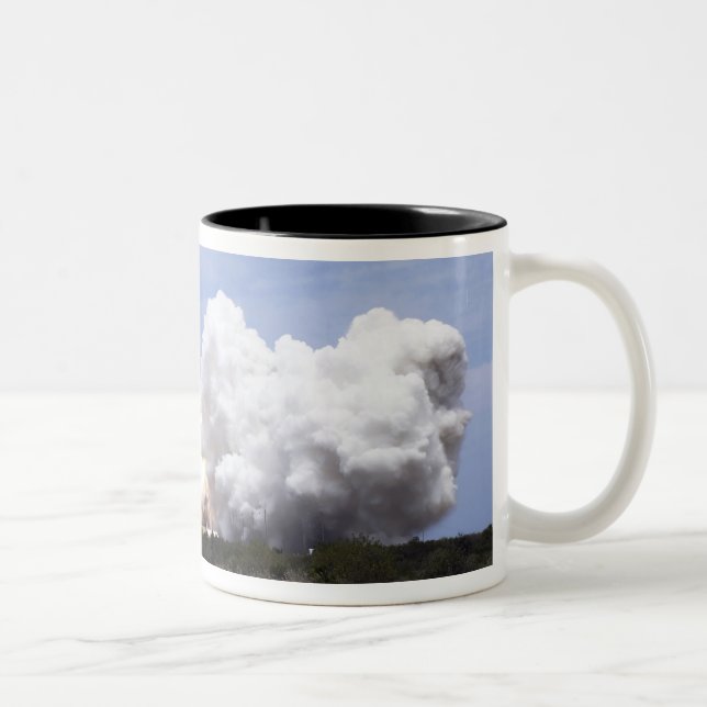 Space Shuttle Atlantis lifts off 27 Two-Tone Coffee Mug (Right)