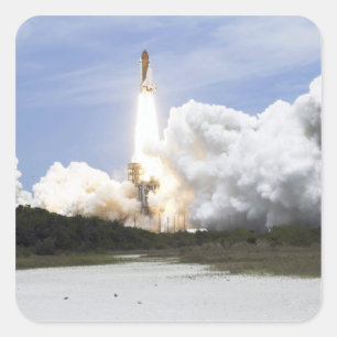 Space Shuttle Atlantis lifts off 28 Square Sticker
