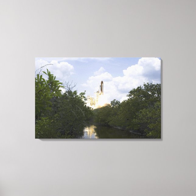 Space Shuttle Atlantis lifts off 2 Canvas Print (Front)