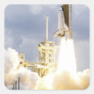 Space Shuttle Atlantis lifts off 2 Square Sticker
