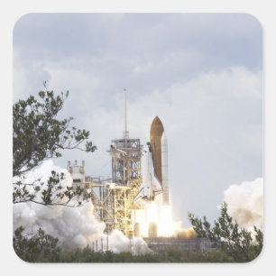 Space Shuttle Atlantis lifts off 3 Square Sticker
