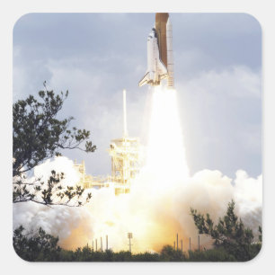 Space Shuttle Atlantis lifts off 4 Square Sticker